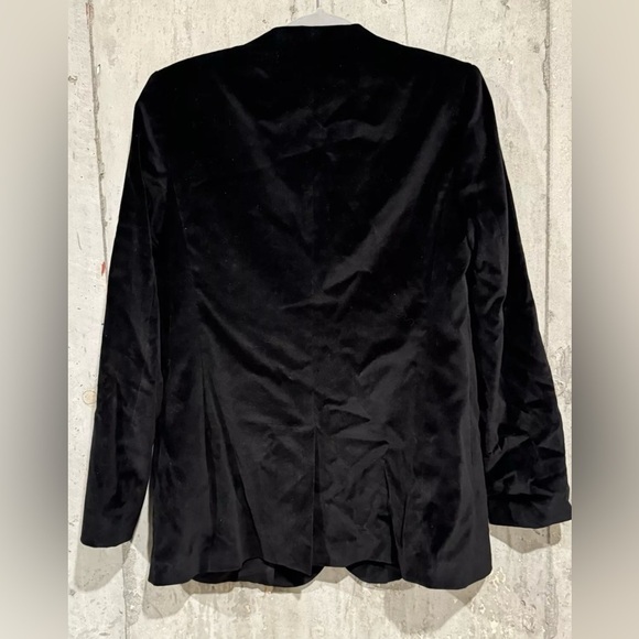 Madewell Black Cotton Blend Velvet Button Blazer Jacket Size 8 - Picture 2 of 5